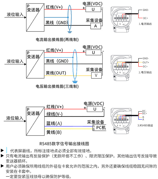 水池投入式液位計(jì)接線(xiàn)圖