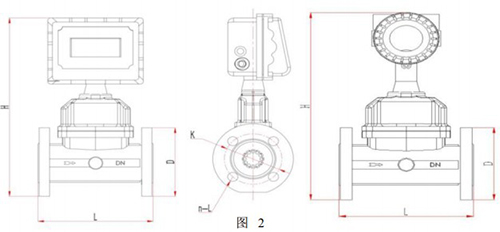 dn125氣體渦輪流量計(jì)外形圖