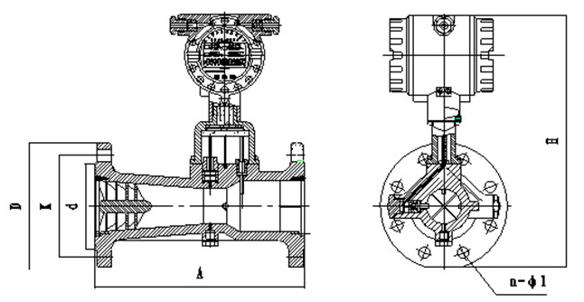 dn25旋進旋渦流量計外形圖