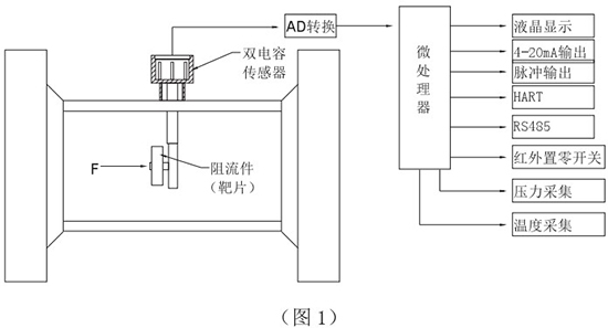 DN400靶式流量計(jì)工作原理圖