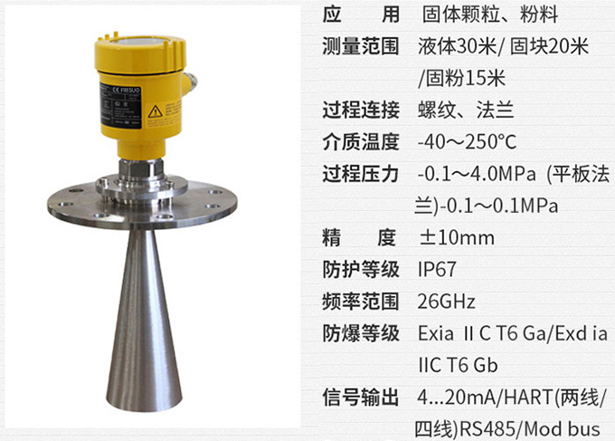 衛(wèi)生型雷達(dá)液位計RD708技術(shù)參數(shù)表圖