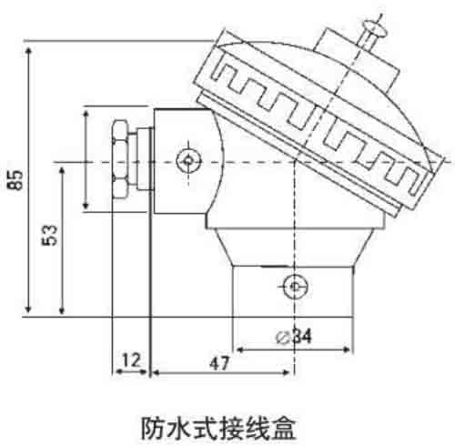 卡套式熱電阻防水接線盒結(jié)構(gòu)圖