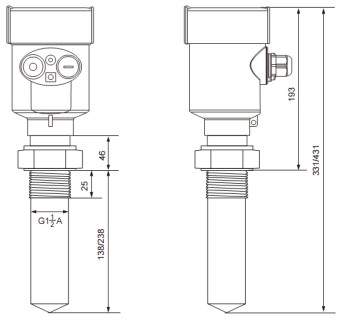 RD-704型液化烴球罐液位計(jì)尺寸圖